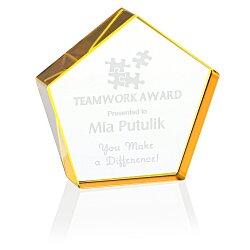 Custom Calgary Pentagon Award - 3 inches